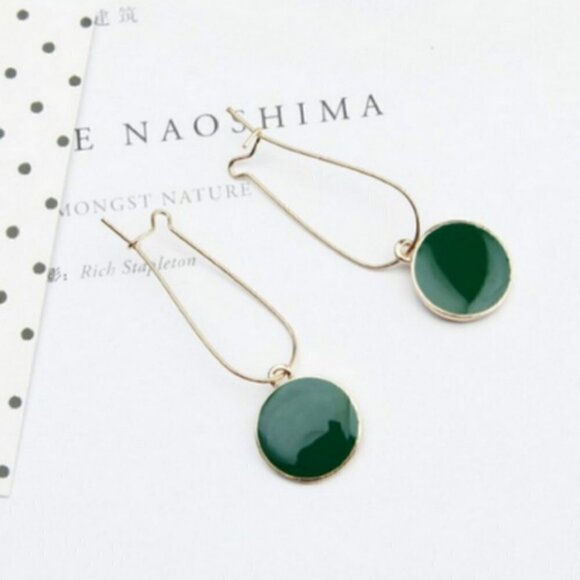 Boho elegant green gypsy circle earrings jewelry … - Picture 1 of 7